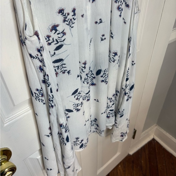 Free People Tree Swing Sleeveless Tunic Dress | White & Blue Floral | Women’s S - Picture 7 of 12